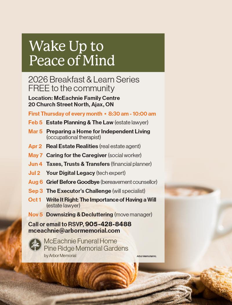 "Wake up to peace of mind" 2026 Breakfast and Learn